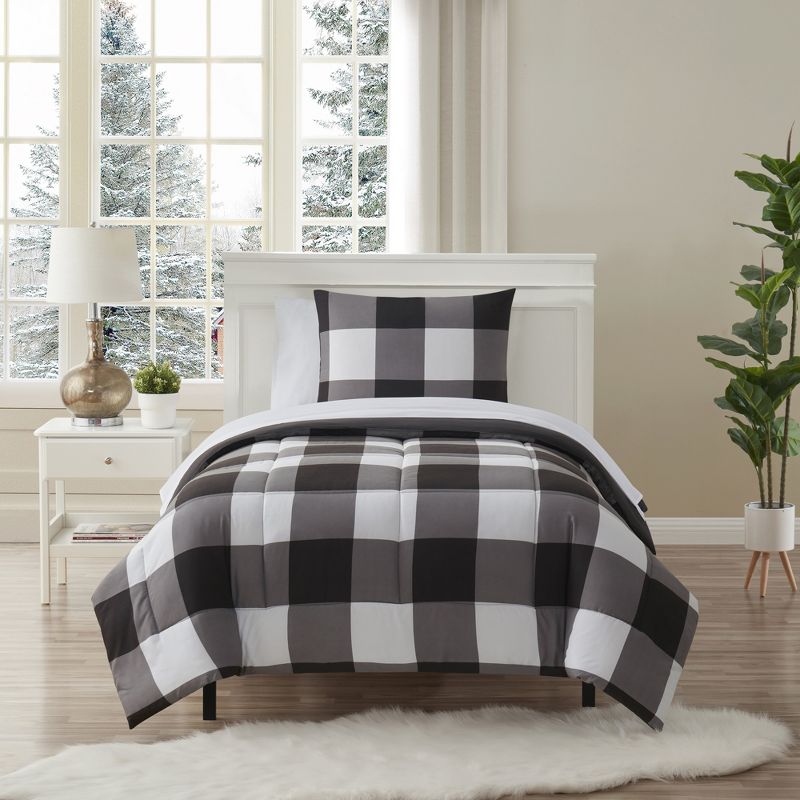 7 Piece Buffalo Plaid Bed In A Bag Comforter And Sheet Set By Sweet Home Collection™, 1 of 5