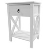 KTMBDW Modern Nightstand with 1 Drawer and Storage Shelf, 2 Tiers End Table, Small Side Table with Double X-Frame for Bedroom, Living Room - 3 of 4