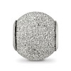 Black Bow Jewelry Sterling Silver Light Grey Laser Cut Bead Charm - 3 of 4
