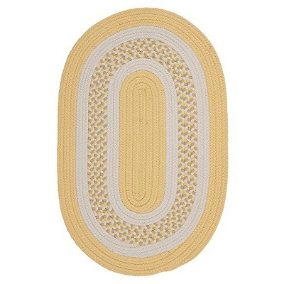 Colonial Mills Flowers Bay - Yellow 2 Ft x8 Ft Runner (Oval) Rug Indoor/Outdoor 100% Polypropylene