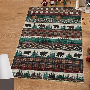 Christmas Area Rugs for Bedroom Living Room Xmas Farmhouse Washable Rug Carpet - 1 of 4