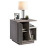 Vynxaria Contemporary Night Stand - Brown & Gray Finish, Adjustable Shelf, Open Storage, Faux Marble Accents, Compact, Easy Assembly - 2 of 4
