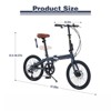 VisioGear 20" Folding City Bike, 7-Speed Folding Bike, Blue&Gray, 57.09"*24.8"*39.37" - 3 of 4