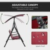 Okak 3-Seater Patio Swing with Stand,Porch Swing Bench with Adjustable Canopy,Outdoor Porch Swing Chair for Garden,Poolside,Backyard - 4 of 4