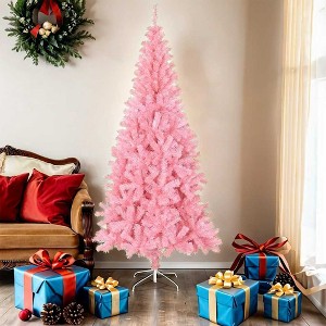 vidaXL Artificial Christmas Tree Pink PVC, Steel 70.9 in - 1 of 4
