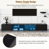 Modern TV Stand for TVs Up to 105 Inches, Faux Marble Tabletop Media Console with Tempered Glass Doors - 3 of 4