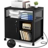 Aheaplus Rolling File Cabinet, Lateral Office Filing Cabinets with Charging Station - 2 of 4