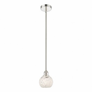 White Mouchette - 1 Light Stem Hung Mini Pendant In Modern Style-7.5 Inches Tall and 6 Inches Wide - 1 of 1