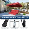 Patio Swing Chair With Adjustable Canopy, 3-Person Outdoor Swing Chair, Convertible Canopy Hanging Swings Glider Lounge Chairs - 4 of 4