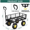 Heavy Duty Steel Garden Wagon Cart with Removable Sides, All Terrain Tires, Rolling Mesh Utility Wagon for Lawn Farm - 2 of 4