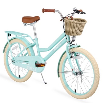 YONWAY 20 Inch Kids' Bicycles, Single Speed Bikes with Basket ＆ Adjustable Seat, Front V-Brake + Rear Coaster Brake for Kids Ages 8-12