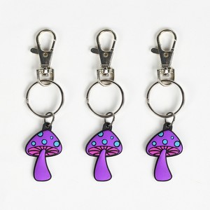3-Pack Magic Mushroom Bag Charms with Clear Plastic ID Lanyards - 1 of 4