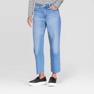 jeans straight cropped high rise