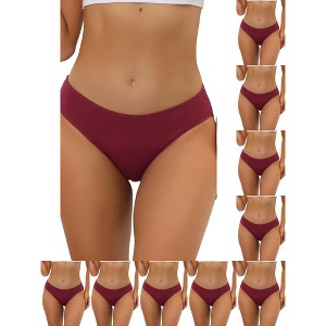 INSPIRE CHIC Women's Mid-Rise Available in Plus Size Hipster Underwears 10 Packs - 1 of 4