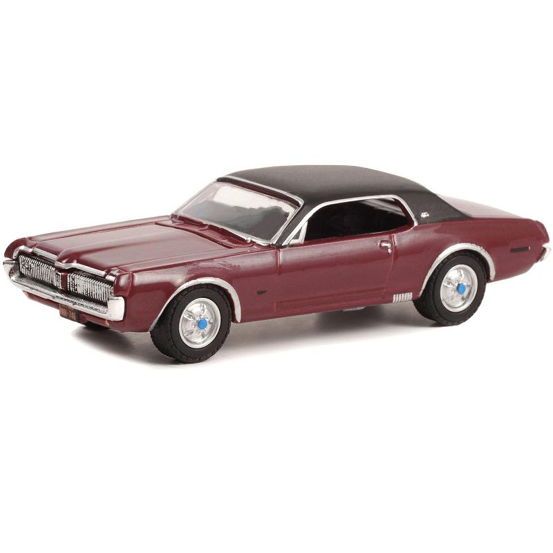 1967 Mercury Cougar XR-7 GT Dark Red with Black Top USPS "2022 Pony Car Stamp Collection" 1/64 Diecast Model Car by Greenlight, 2 of 4