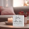 God is within Her Bible Verse Artwork Wood Box Sign Rustic Farmhouse Style Psalm 46 : 5 Christian Wood Block Plaque - 4 of 4