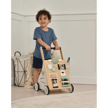 Avenlur Wooden Baby Walker Push and Pull With Busy Board