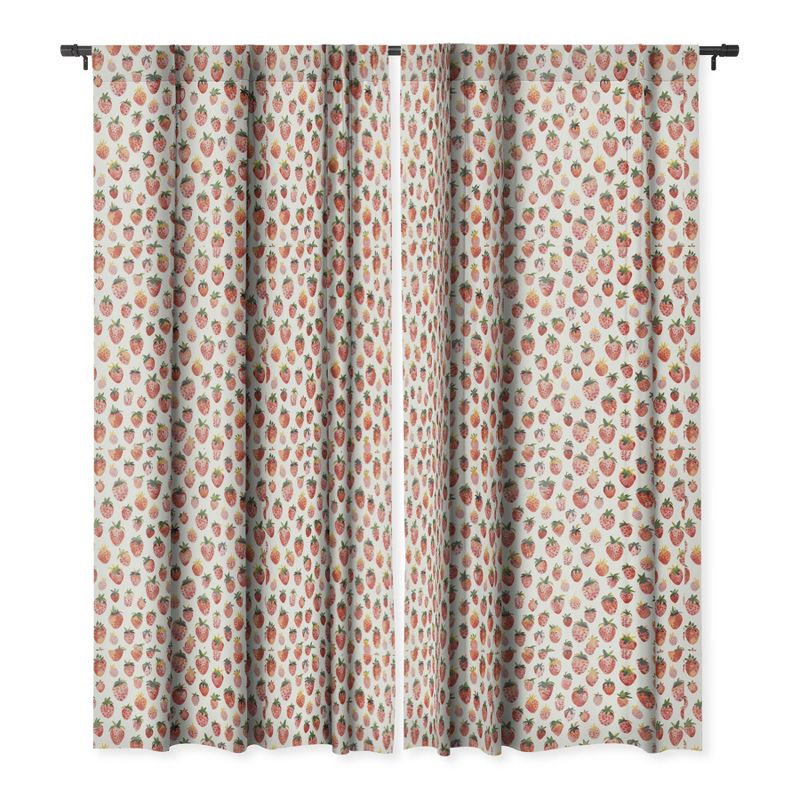 Ninola Design Strawberries Countryside Summer 84" x 50" Single Panel Room Darkening Window Curtain - Deny Designs, 3 of 5