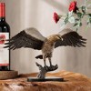 SPI Home Brass Majestic Eagle on Branch – 9" American Symbol Sculpture for Office or Patriotic Decor - 2 of 4