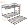 Gulches Twin-Over-Twin Metal Bunk Bed With Trundle,Can be Divided into two beds,No Box Spring needed ,White - 3 of 4