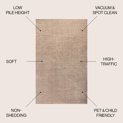Beige Low-Pile Synthetic Reversible Area Rug, 3 x 5 ft