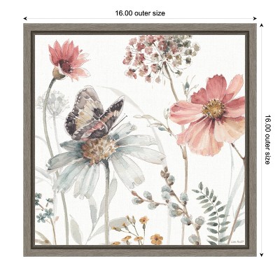 Sylvie Greywash Framed Botanic-Inspired Canvas Wall Art