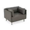 Grungis 39'' W Accent Chair with Polyester Upholstery,Arm Chair with Solid Wood Frame and Steel Legs,Lounge Chair for Bedroom,Reading Room - 4 of 4