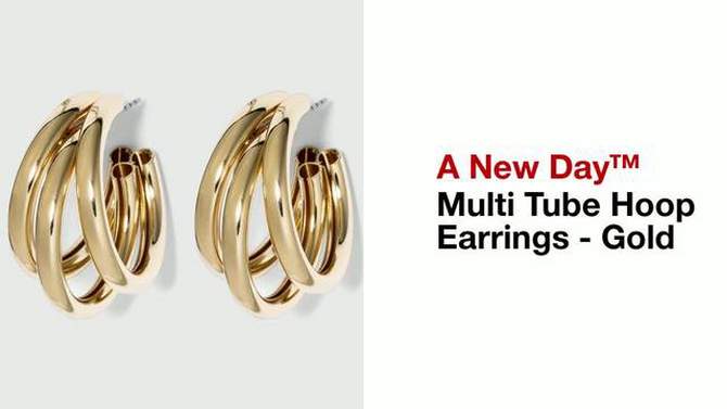 Multi Tube Hoop Earrings - A New Day&#8482; Gold, 2 of 11, play video