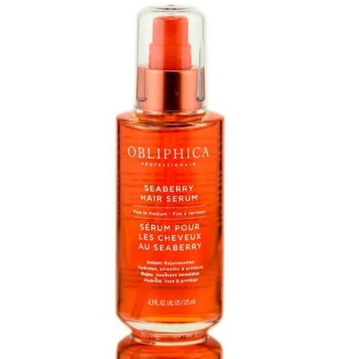 Obliphica Seaberry Leave-In Serum for Fine to Medium Hair (4.3 oz) Hydrates, Smooths & Protects Hair