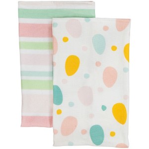 Northlight Stripes and Easter Eggs Kitchen Tea Towels - 26" - Set of 2 - 1 of 4