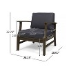 Christopher Knight Home Abena Outdoor Acacia Wood Club Chairs with Cushions(Set of 2) - 3 of 4
