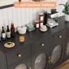 62" Sideboard Buffet Cabinet with 4 Acrylic Doors & 3 Drawers – Large Storage Cabinet with Adjustable Shelves - 4 of 4
