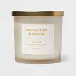 Colored Glass Candle Enchanting Tuberose Cream - Threshold™