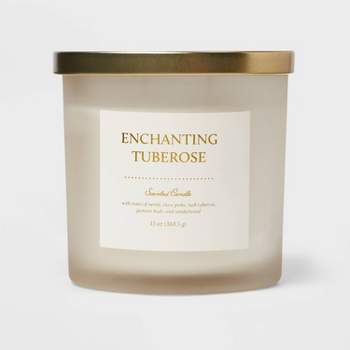 Colored Glass Candle Cream/Enchanting Tuberose - Threshold™