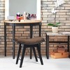 Tangkula Modern Dressing Makeup Stool w/ Concave Seat Rubber Legs Black/White - 3 of 4