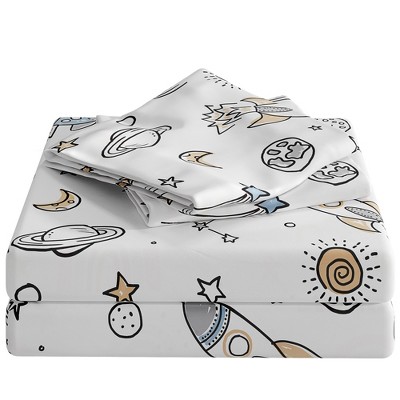Kids 4 Piece Bed Sheet Set - Cute & Cozy Wrinkle-Resistant with Vibrant Designs - CGK Linens.
