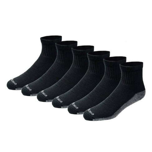 Dickies Men's Quarter Socks 6pk Black 10-12 Target