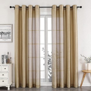 GoodGram 2 Piece Sheer Voile Faux Silk Spring & Summer 84 in. L Grommet Top Curtain Panels - 1 of 2