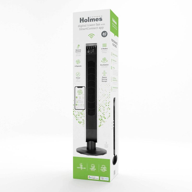 Holmes 40&#34; Oscillating Wi-Fi connect Designer Series Tower Fan, 3 of 11