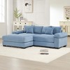 Oversized 92" Corduroy Cloud Modular L-Shaped Sectional Sofa with Thick Cushion and Movable Ottoman - 2 of 4
