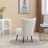 Living Room Chairs, Armless Accent Chair with Rubber Wooden Legs Modern Upholstered Corner Side Chair for Living Room, Bedroom, Office, Hotel - 4 of 4