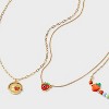 Girls' 3pk Strawberry with Spinner Necklace Set - Cat & Jack™️: Beaded and Chain Styles, 3 Inch Extender - 4 of 4