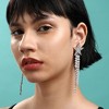 SOHI Women's Crystal Silver Party Drop Earrings - 3 of 4