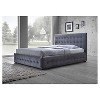 Queen Margaret Modern And Contemporary Velvet Button Tufted Platform Bed Gray - Baxton Studio - 3 of 3