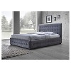 Queen Margaret Modern And Contemporary Velvet Button Tufted Platform Bed Gray - Baxton Studio - image 3 of 3