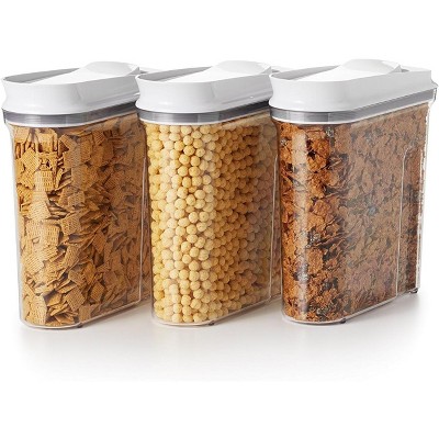 3-Piece POP Cereal Dispenser Set for Kitchen Pantry Organization