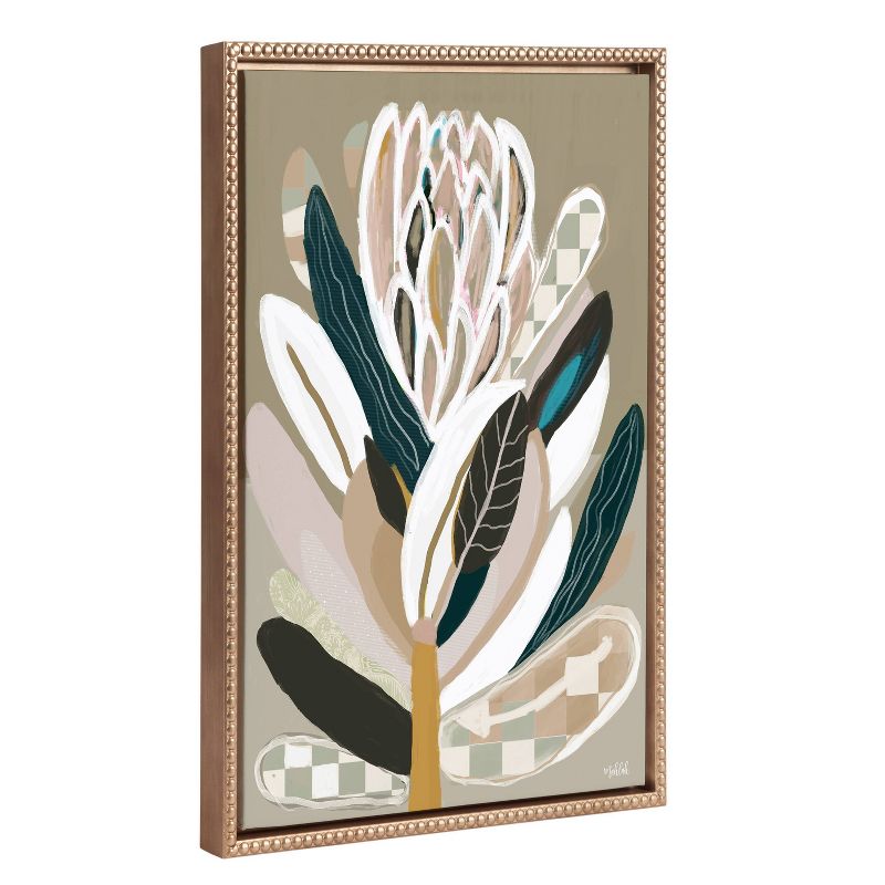 18&#34;x24&#34; Sylvie Beaded Sage Protea Framed Canvas by Inkheart Designs Gold - Kate &#38; Laurel All Things Decor, 1 of 8