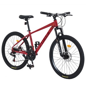 YONWAY 26 Inch Mountain Bike, 24 Speed Mountain Bike Steel Frame Adult Bicycle with Suspension Fork, Dual Disc Brake for Womens Mens - 1 of 4
