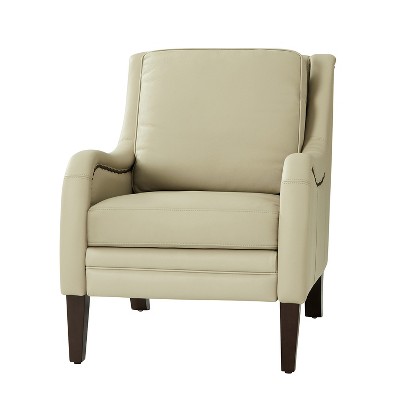 Regina 27.56" Wide Genuine Leather Armchair with Removable Cushions and English Arms  | ARTFUL LIVING DESIGN