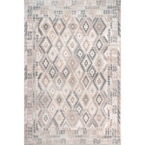 Nuloom Shayne Trellis 8x10 Machine Washable Indoor Area Rug for Living Room Bedroom Dining Room Kitchen, Beige/Ivory - 1 of 4